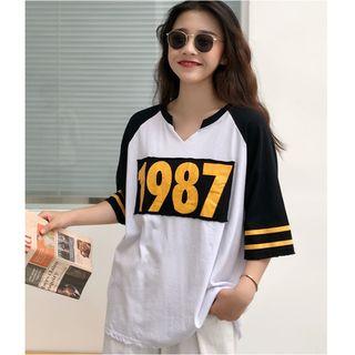 1987 Print Elbow-sleeve T-shirt