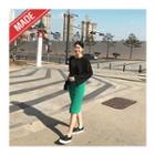 Long Sleeve Round-neck Drop-shoulder T-shirt
