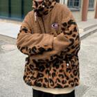 Fleece Leopard Zip Jacket