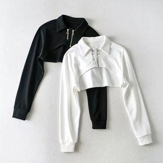 Cropped Collar Sweatshirt
