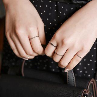 Set Of 10: Skinny Stacking Ring Silver - One Size