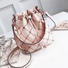 Quilted Embroidered Bucket Bag