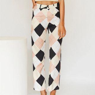 Argyle Wide Leg Pants