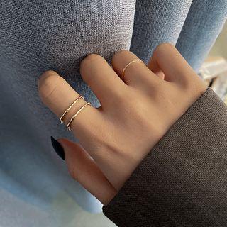 Layered Open Ring Set Set - J193 - Gold - One Size