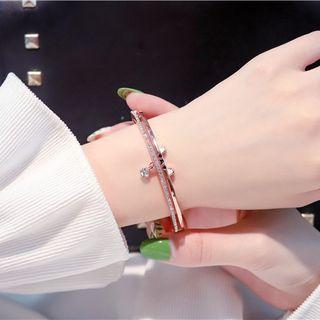 Alloy Lettering Bangle Gold - One Size