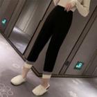 Color Panel Straight-cut Knit Pants