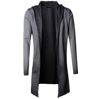 Open-front Long Hooded Jacket