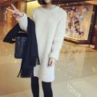 Plain Loose-fit Sweater Dress