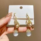 Faux Cat Eye Stone Rhinestone Alloy Dangle Earring