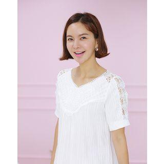 V-neck Openwork Top