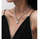 Set Of 2: Chain Necklace 0869 - Silver - One Size