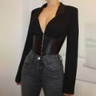 Long-sleeve Corset Top