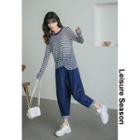 Elastic High-waist Loose Harem Jeans
