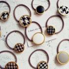 Faux Leather / Houndstooth Hair Tie