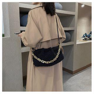 Fleece Chain-accent Cross Bag