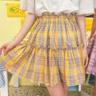 Frill-trim Plaid Miniskirt