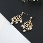 Faux Pearl Cutout Dangle Earring As Shown In Figure - One Size