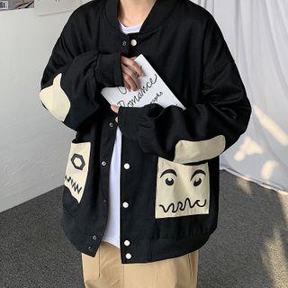 Two-tone Panel Button-up Jacket