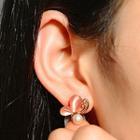 Faux Pearl Butterfly Earrings