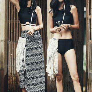 Set: Tie-back Tankini + Print Cover-up
