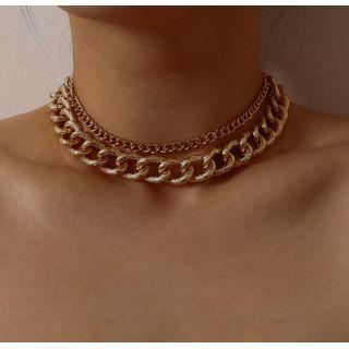 Alloy Chunky Layered Choker 0355 - Gold - One Size