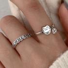 Fortune Cat / Coin Sterling Silver Open Ring / Set
