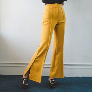Slit-side Seam-detail Pants