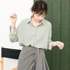 Set: Long Shirt + Striped Mini Skirt