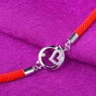 925 Sterling Silver Rhinestone Heart Red String Bracelet