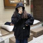 Oversize Hooded Zip Jacket Black - One Size