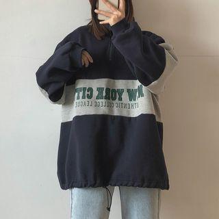 Color Panel Half-zip Sweatshirt