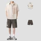 Set: Short-sleeve Shirt + Loose Fit Cargo Shorts