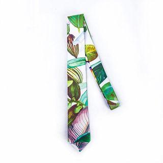 Leaf Print Neck Tie / Pocket Square