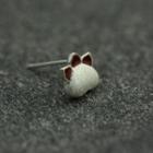 925 Sterling Silver Cat Paw Earring 1 Pair - White - One Size