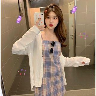 Color-block Plaid Dress