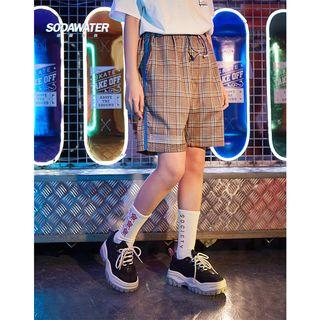 Drawcord Patchwork Shorts