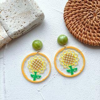 Sunflower Acrylic Dangle Earring