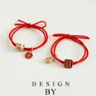 Alloy Red String Hair Tie (various Designs)