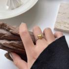 925 Sterling Heart Open Ring K7658 - Gold - One Size