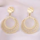 Perforated Circle Drop Earring Er136 - 1 Pair - Gold - One Size