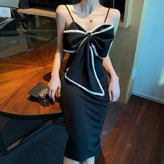 Spaghetti-strap Bow Cocktail Dress