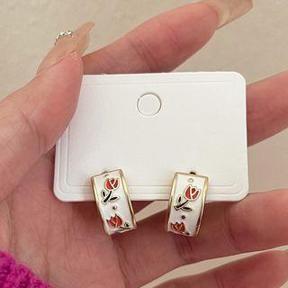 Flower Alloy Earring 1 Pair - Flower - White - One Size
