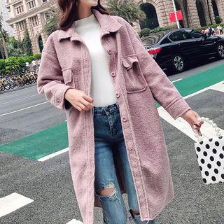 Collared Fleece Button Coat