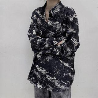 Long-sleeve All-over Print Shirt As Shown In Figure - One Size
