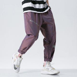 High-waist Letter Printed Glitter Sweatpants