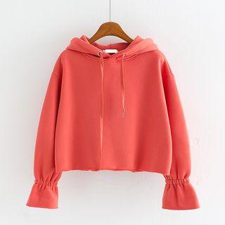 Bell-sleeve Cropped Hoodie