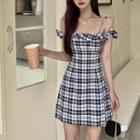 Plaid Camisole Top / Strappy A-line Dress