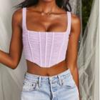 Square-neck Ruched Corset Top