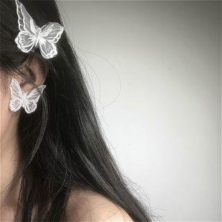 Butterfly Hoop Earrings / Hair Clip