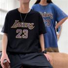 Couple Matching Short-sleeve Numbering Print T-shirt